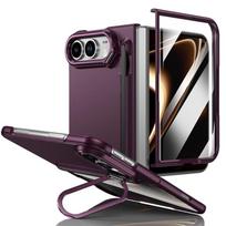 For iphone Duo 5G Case S Pen With Screen Glass Hinge Protection Cover For iphoneDuo Metal Lens Bracket Stand Holder Cover iPhone Duo gray