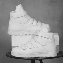Vyriški europietiški raudoni ir balti aukštakulniai sportbačiai su lipukais Size 43 gray