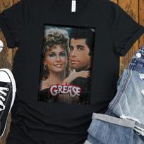 GREASE Tshirt T-shirt T shirt Vintage Aesthetic Movie Tee Distressed Shirt M brown