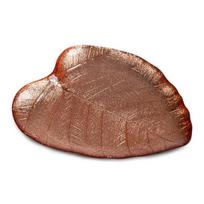 Širdies ir lapo formos stiklinis padėklas 24x21x2 cm vario spalvos – EMMA, 24 x 21 x 2 cm