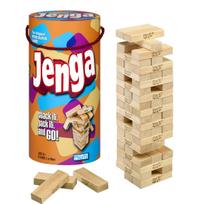 Hasbro Jenga Jenga Stacking Balance Medinis Blokelis Šeimos Žaidimas Vienam ar Daugiau Žaidimas Vakarėliui Vaikams Nuo 6 Metų Amžiaus Autentiškas Žaidimas, Cilindras, Bokštas, Žaidimas, beige