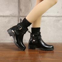 Nauji Batai Moteriški Trumpi Batai Batai nuo lietaus Neslystantys Galoshes Elastinė juosta izoliuota vandens batai Kulkšnies batai PVC juodi 39 gray