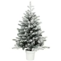 Mini kalėdinė eglutė su sniego efektu, 296 šakelių galiukai, su pagrindu, 90 cm, balta