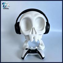Skull-Shaped 2-in-1 PS4/PS5 Controller & Headset Stand by TOPRIXEL 8in/20.3cm matinė balta spalva