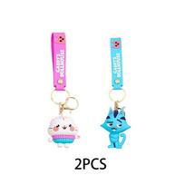 Gabby Dollhouse Keychains 3D Doll Pendant Handmade Backpack Accessories Creative Keychain School Carnival Reward Kids Favor Gift Other pink