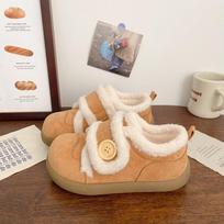 Milk white velvet Velcro board shoes women's autumn and winter new versatile niche wool cotton shoes sports 40 beige