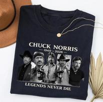 RIP Chuck Norris Shirt Walker Texas Ranger Tee Vintage Chuck Norris for fan Unisex T-Shirt M black