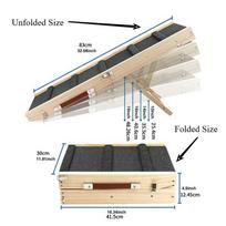 Foldable Dog Ramp for Bed Adjustable Height Wooden Pet Stairs Portable Slant Ladder Rampa Para Perros Ramp for Dog Pet Supplies beige