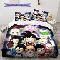 Dragon Ball Son Goku minkštas ir patogus užvalkalas antklodei, vaikų patalynės dovanų rinkinys, įvairių dydžių - HE41 EU Single 135*200cm/53x79in 3pcs brown