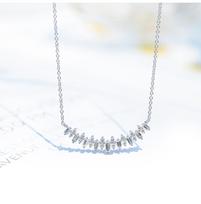 White Gold Smile Nis Celebrity Necklace, Bright Ladder Diamond Clavicle Chain, White Gold Real Diamond Pendant Ladies white