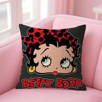 Animacinis BBetty Boop Pagalvės užvalkalas Natūralaus lino Pagalvės užvalkalas Dvispusis spaudinys Dekoratyvinis sofos pagalvės užvalkalas Namų dekoras Dovana 30x30cm