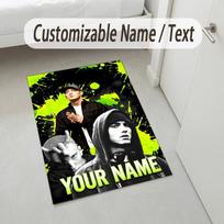 Personalized Crystal Velvet Carpet,Eminem Custom Printed Name, Plush Area Rug For Home Indoor Decor 40cmx60cm black