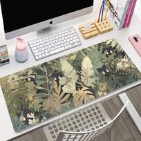 Cute Cat Large Gaming Keyboard Mouse Pad XL Green Plant Computer Gamer Tablet Mause pad Long Mousepad XXL x Play Mice Mats 800x300x2mm gray