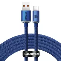 Baseus crystal shine series data transfer and charging cable | USB-A to USB-C | 100W | 2m | blue