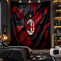 Sieninis gobelenas AC Milan spaudinio audinys svetainei, miegamajam, namų dekoravimui 150cmx200cm red