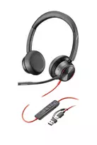 Plantronics/Poly HP Poly Blackwire 8225 Stereo Microsoft Teams Certified USB-C Headset +USB-C/A Adapter