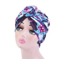 European and American popular vortex headscarf hat, disc flower hat, ethnic clothing hat, headgear hat, Indian hat blue
