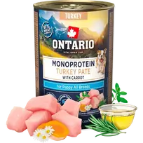 Ontario Puppy food - Dog Puppy canned food, monoprotein turkey pate with carrots, 400 g