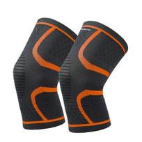 Wonder Care pack of 2 Knee Sleeve Knee Brace Compression Knee Sleeve For Men And Women Knee Support Running Knee Sleeve  [Grey-Orange, S 1 Pair(2pcs)] S black