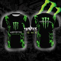 Monster Energy Tengman Raštas Šauni Madinga Patogi Kvėpuojanti Greitai Džiūstanti Gatvės Gyvybingumas Vyriški Sportiniai Apvalios Kaklo Marškinėliai S gray