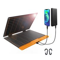 FlexSolar saulės baterija 20W 5V nešiojamas saulės įkroviklis su IP67 vandeniui atsparia išvestimi, skirtas apsaugai nuo nelaimių, Jackli nešiojama energija, suderinamas, lauko kempingas gray