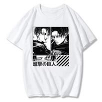 Attack on Titan Anime  Levi Ackerman Printed T-shirt Men's and Women's T-shirt Men's Top Sports T-shirt Men's T-shirt Summer Tee XL black
