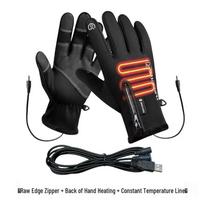 Įkraunamos USB šildomos neslystančios pirštinės su reguliuojama temperatūra L (Women & Regular Men) black