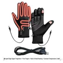 Įkraunamos USB šildomos neslystančios pirštinės su reguliuojama temperatūra XL (Large Men) black