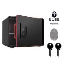 Šarvuotas namų biometrinis seifas su pirštų atspaudų skaitytuvu 25x35x26 cm Juodas — dokumentų seifas, pinigų dėžutė