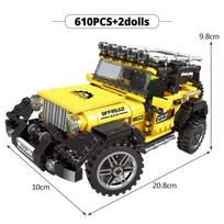 ZKZC Techninis bekelės lenktyninis transporto priemonės sunkvežimio automobilio modelio konstruktorius miesto monstrų sunkvežimių kaladėlės žaislai vaikams dovana yellow
