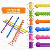 Fidgeting Toys Tactile Sticks  Textured Calming Tactile Toys Travel Activity Relaxation Toys Student Stress Relief Toy Gift orange