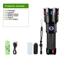 Itin galingas 800W LED žibintuvėlis, USB įkraunama lempa su fluorescencine šviesa, didelio nuotolio žibintuvėliai, lauko medžioklės, kempingo šviesa B-800W 18650 battery