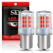 2vnt P21/5W Led 1157 High Bright automobilio lemputė BAY15D 1156 P21W Ba15S lemputė PY21W BAU15S 3030SMD automatinė atbulinės eigos posūkio signalo lemputė stabdžių balta geltona raudona 12V 1156 BAU15S PY21W raudona