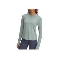 Under Armour Launch Round Neck Breathable Solid Color Casual Comfortable Long Sleeve T-Shirt Women T-Shirts Light-Green 1386339-348 XL gray