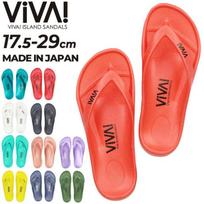 Free shipping VIVA ISLAND beach sandals made Japan 17.5-29cm FLIP FLOP flip-flops ultra-lightweight EVA material ladies men junior adults children red