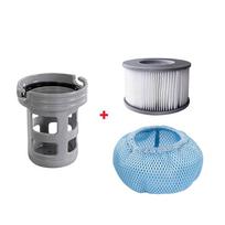 Filter Cartridge Accessories For Mspa Miweba Hot Tubs Spa Pool Models, Screw-in Base Adaptor & Screen Filter & Pool Filter gray