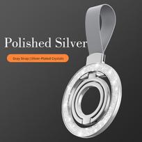 Mobile Phone Strong Magnetic Holder For MagSafe Rotating Kickstand for iPhone 16 15 14 Xiaomi Desktop Buckle Ring Portable Stand gray