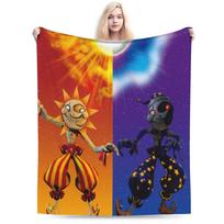 Cozy Sundrop And Moondrop fnaf Blanket Merch Bed Decorative Throw Blankets Ultra-Soft Flannel for Office Size: 75*100cm, Weight: 230 GSM orange