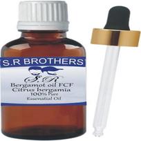 S.R. Brothers Bergamot Oil FCF (Citrus bergamia Risso & Poit.)Essential Oil 30ml