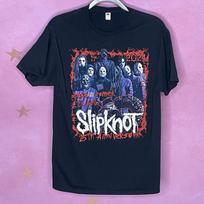 Slipknot Merch 25th Anniversary Here Comes The Pain Tour T Shirt Medium Barcode Unisex T-Shirt XXXL blue
