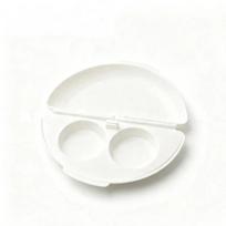 1Pcs Portable Steamed Egg Box Food Grades Plastic Microwave Egg Cooker Kitchen Cooking Mold Easy To Clean Egg Steamer A2 white