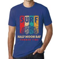 Men’s Vintage Tee Shirt Graphic T Shirt Surf Summer Time Half Moon Bay Royal Blue 4XL džinsinio mėlyna spalva