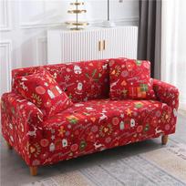 Sėdimosios kalėdinės sofos užvalkalai gyvenamajam kambariui, elastingi, elastingi sofos užvalkalai, elastingi L formos sofos užvalkalai Kalėdų dekoravimui 3seater195-230cm 1Pc