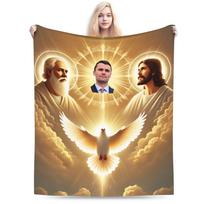Charlie Kirk Giant Foot Funny Italian Brainrot Meme Blanket Winter Warm Throw Blanket Living Room Flannel Bedspread Bed Cover 80x120cm(31x47inch)