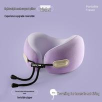 Collapsible Memory Foam U-Shaped Neck Pillow for Travel violetinė