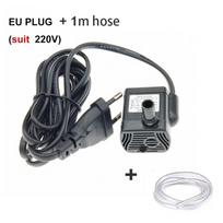 Itin tylus 3W kintamosios srovės 220V 110V EU US kištukas Mini vandens siurblio srauto greitis vandeniui atsparus šepetėlis vandens filtras žuvų rezervuaro fontano įrankiams EU and hose