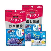 UHA Gummy Sapree Iron Folic Acid 20-Day Supply 2 pcs Set 1 pcs