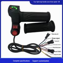 Four-Lamp Three-Speed + Reverse Voltage Display Electric Throttle Twist Grip Control Handle. 24V black