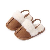 Fluffy Baby Slides Slippers Soft Plush Warm Non Slip House Shoes for Toddlers Boys Girls Winter Indoor Outdoor 0-6 Months ruda
