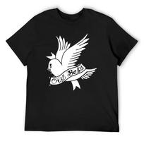 Lil Peep Cry Baby Bird holding Banner T-Shirt anime tshirt sports fans shirts graphic tee plain fitted t shirts for men 3XL gray